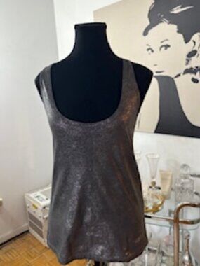 Zara metallic pewter tank top